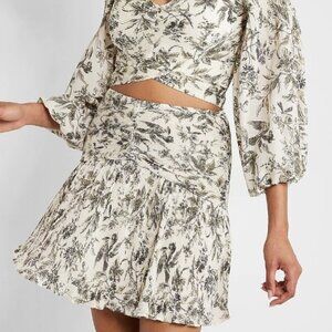 COPY - Express Women's Printed Ruched Fit And Flare Mini Skirt - XL